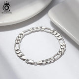 925 Silver Paperclip Link Chain Bracelet for Women