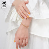 925 Silver Paperclip Link Chain Bracelet for Women