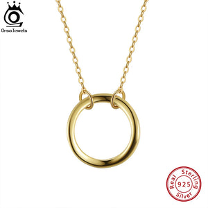 925 Sterling Silver Round Pendant Necklace for Women and Girls