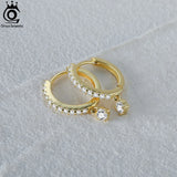 14K Hoop Earrings 925 Silver CZ Drop Earrings APE76
