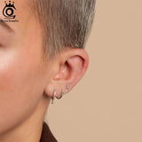 14K Hoop Earrings 925 Silver CZ Drop Earrings APE76