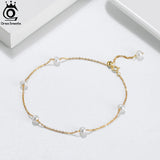Delicate Vintage 14k Gold and Silver Pearl Bracelet