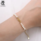 14k 925 Silver Bracelet, 5mm Pearl, Delicate Vintage Jewelry