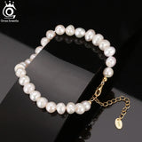 14k 925 Silver Bracelet with Freshwater Pearl Vintage Jewelry GPB10