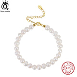 14k 925 Silver Bracelet with Freshwater Pearl Vintage Jewelry GPB10