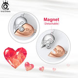925 Silver Heart Pendant Necklace with CZ for Women EQN45
