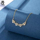 Clover Pendant 925 Sterling Silver Necklace with AAAA CZ Heart Pendant