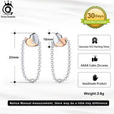 925 Sterling Silver Heart Lock Drop Earrings for Women Dangle Ear Jewelry EQE74