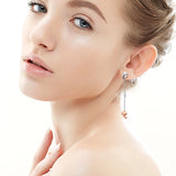 925 Sterling Silver Heart Lock Drop Earrings for Women Dangle Ear Jewelry EQE74