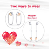 925 Sterling Silver Heart Lock Drop Earrings for Women Dangle Ear Jewelry EQE74