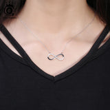 CZ Infinity Pendant 925 Silver Necklace for Women - Birthday Gift