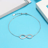 CZ Infinity Pendant 925 Silver Necklace for Women - Birthday Gift