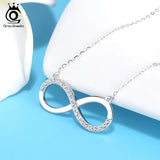 CZ Infinity Pendant 925 Silver Necklace for Women - Birthday Gift