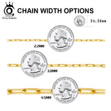 Paperclip Link Chain Necklace 925 Sterling Silver 14k Chain Man Woman Necklaces
