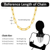 Paperclip Link Chain Necklace 925 Sterling Silver 14k Chain Man Woman Necklaces