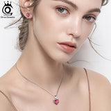 925 Silver Dainty Heart Birthstone Pendant Necklaces For Women