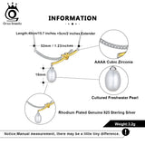925 Silver Freshwater Pearl Necklace for Women Gold-Plated Pendant