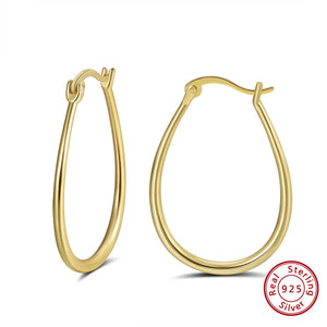 925 Silver Geometric Hoop Earrings APE53