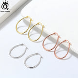 925 Silver Geometric Hoop Earrings APE53