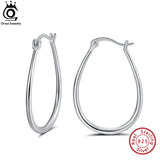 925 Silver Geometric Hoop Earrings APE53