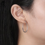 925 Silver Geometric Hoop Earrings APE53