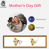 925 Silver Lapis Lazuli Butterfly Pendant Necklace for Women