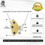 925 Silver Lapis Lazuli Butterfly Pendant Necklace for Women