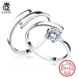 925 Silver Ring Set CZ Jewelry Women Men Resizable 925 Sterling Silver SR22