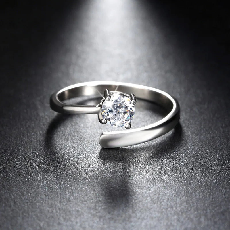 925 Silver Ring Set CZ Jewelry Women Men Resizable 925 Sterling Silver SR22