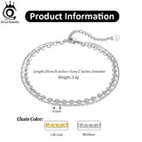 925 Silver Layered Coin Cable Chain Anklet Women Vacation Jewelry Gift