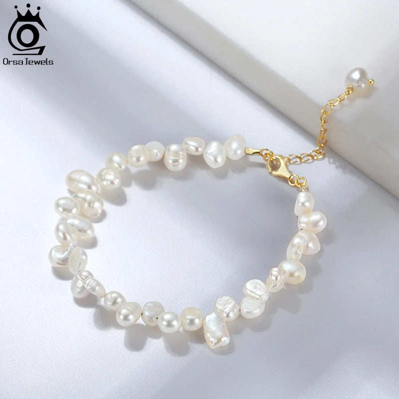 925 Silver Freshwater Pearl Bracelet for Women GPB02
