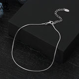 925 Sterling Silver 1.0mm Snake Chain Anklet for Women