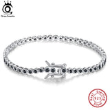 925 Silver CZ Tennis Bracelet Women 1.5/2mm Chain Jewelry SB145