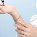 925 Silver CZ Tennis Bracelet Women 1.5/2mm Chain Jewelry SB145