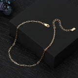 925 Silver Paperclip Chain Anklet Women Foot Bracelet Ankle Jewelry SA22