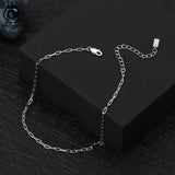 925 Silver Paperclip Chain Anklet Women Foot Bracelet Ankle Jewelry SA22