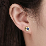 925 Sterling Silver Lapis Lazuli Stud Earrings for Women