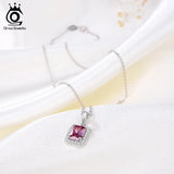 925 Silver 11mm AAAA CZ Necklace Rhodium Plated for Girl Gift SN277