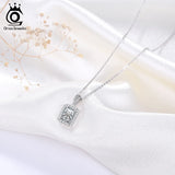 925 Silver 11mm AAAA CZ Necklace Rhodium Plated for Girl Gift SN277