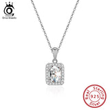 925 Silver 11mm AAAA CZ Necklace Rhodium Plated for Girl Gift SN277