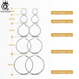 925 Silver Bohemian Round Ear Buckle for Women Hoop Earring APE34