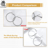 925 Silver Bohemian Round Ear Buckle for Women Hoop Earring APE34