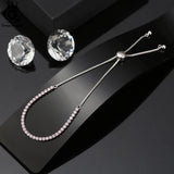 925 Silver 2mm Tennis Bracelet Women 5 Colors CZ Chain Jewelry SB149