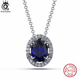 925 Silver Zirconia Pendant Women Wedding Fine Necklace