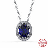 925 Silver Zirconia Pendant Women Wedding Fine Necklace