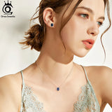 925 Silver Zirconia Pendant Women Wedding Fine Necklace