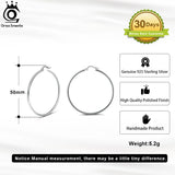 925 Sterling Silver Minimalist Round Ear Buckle Punk Hoop Earring