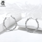 925 Silver 30mm CZ Hoop Earrings for Women SE364