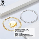 925 Silver Diamond-Cut Cuban Chain Bracelet 3mm/5mm