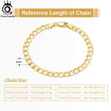 925 Silver Diamond-Cut Cuban Chain Bracelet 3mm/5mm